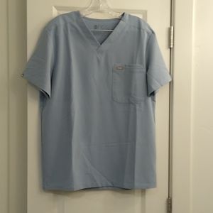 Dusty Blue Men's 3 pocket Leon Scrub Top